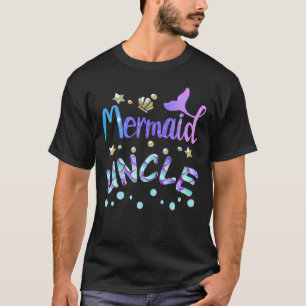 Mermaid Uncle Funny Mermaid Matching Family Party  T-Shirt