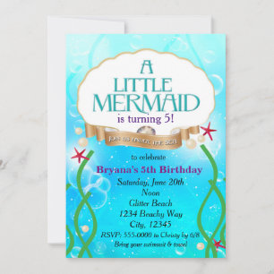 MERMAID Under Sea Beach Birthday Party Invitation