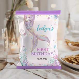 Mermaid Under the Sea Birthday Chip Bag Wrapper