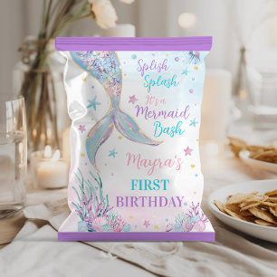 Mermaid Under the Sea Birthday Chip Bag Wrapper