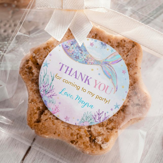 Mermaid Under the Sea Birthday Classic Round Sticker (Creator Uploaded)