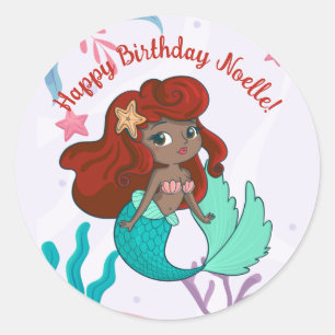 Mermaid Under the Sea Birthday Classic Round Sticker