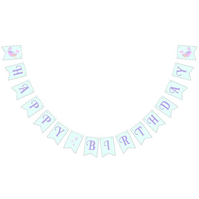 Mermaid Under the Sea Birthday Girl Age Blue Bunting (All)