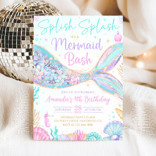 Mermaid Under the Sea Birthday Invitation