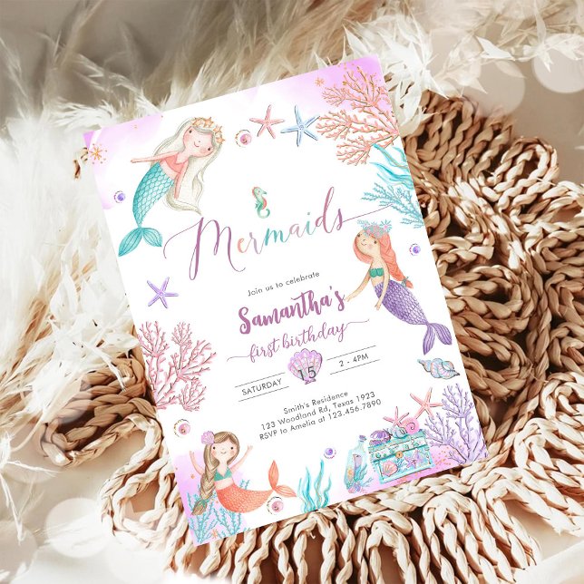 Mermaid Under The Sea Birthday Invitation (Creator Uploaded)