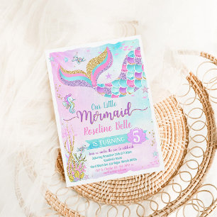 Mermaid Under the Sea Birthday Invitation