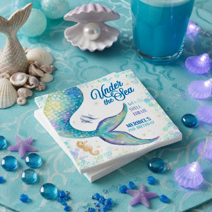 Mermaid Under the Sea Birthday Napkin