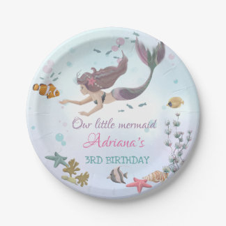 Mermaid Under The Sea Birthday Paper Plate