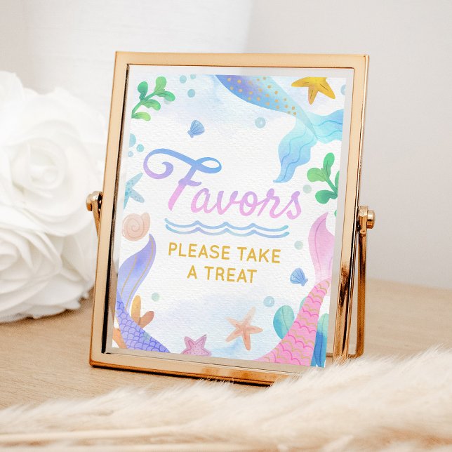 Mermaid Under The Sea Birthday Party Favour Poster (Creator Uploaded)