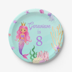 Mermaid Under the Sea Birthday Party Paper Plate