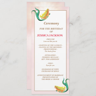 Mermaid Under The Sea Birthday Party Programme