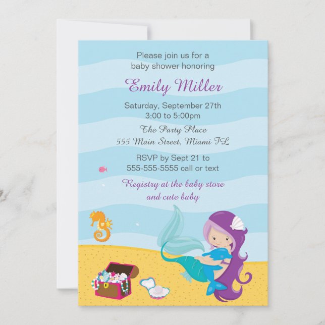 Mermaid Under The Sea Bridal Shower Invitation 2 (Front)