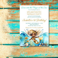 Mermaid under the sea cute African baby girl party