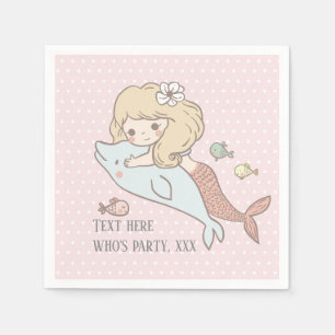 mermaid , under the sea, cute , girl, adorbale, napkin