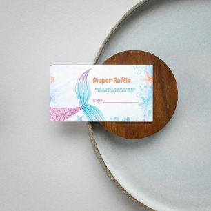 Mermaid Under the sea Diaper Raffle Request Card