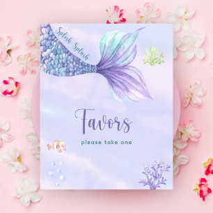 Mermaid Under the Sea Favours, please take one Poster