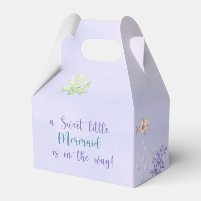 Mermaid Under The Sea Girl Baby Shower Favour Box (Front Side)