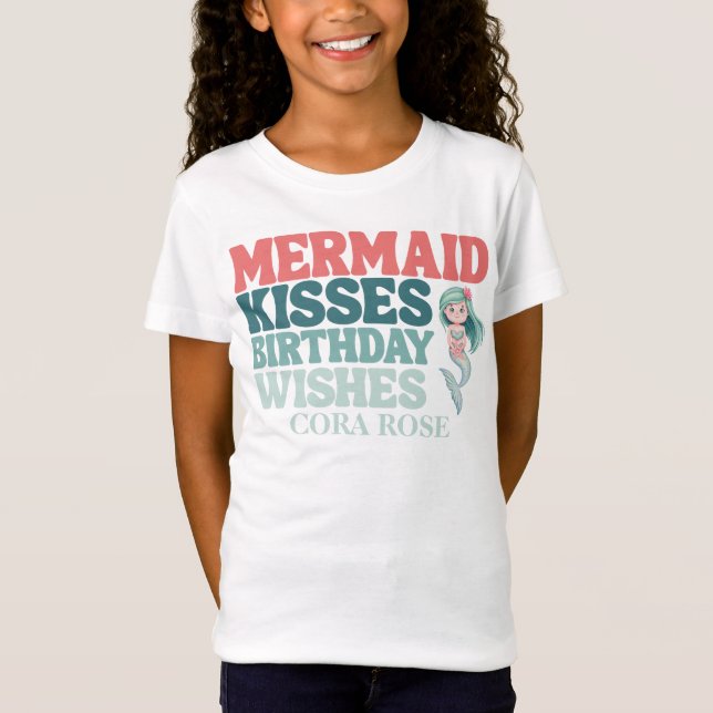 Mermaid Under the Sea Girls Birthday T-Shirt (Front)