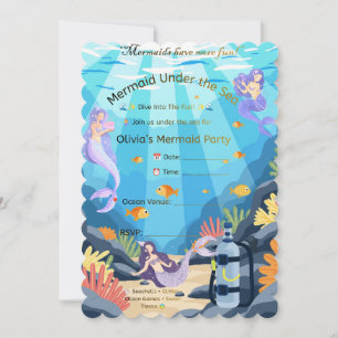 Mermaid Under the Sea Party Invitation – Magical O
