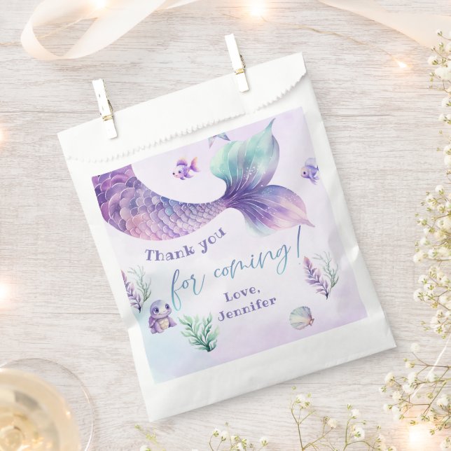 Mermaid Under the sea party thank you Favour Bags (Clipped)