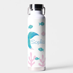 Mermaid Under the Sea Pastel Pink Blue  Water Bottle