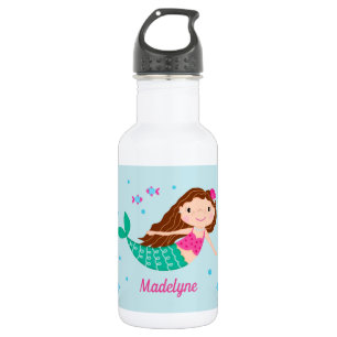 Mermaid Under The Sea Personalised Blue 532 Ml Water Bottle