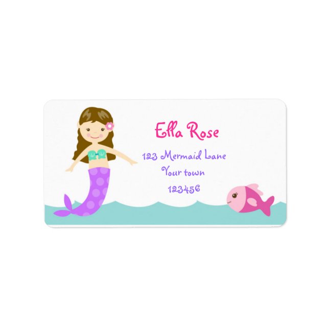 Mermaid Under the sea Return Address labels (Front)