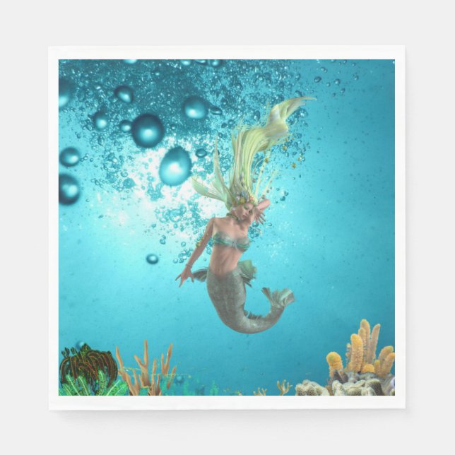Mermaid Under Water Napkin (Front)