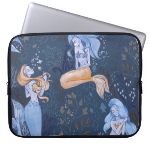 Mermaid Underwater Sea Seamless Illustration Laptop Sleeve