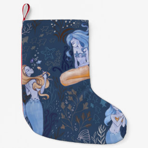 Mermaid Underwater Sea Seamless Illustration Small Christmas Stocking