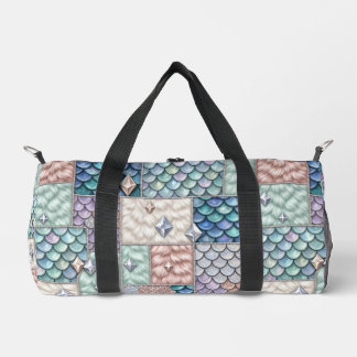 Mermaid Unicorn Fairytale Patchwork Duffel Bag