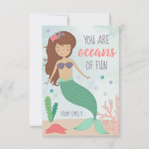 Mermaid Valentines Day Card for Kids