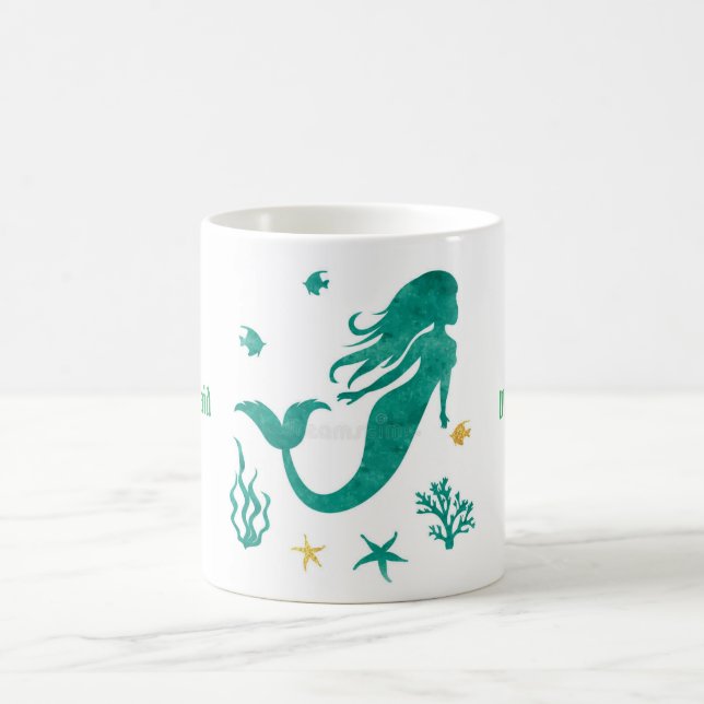 Mermaid Vibes Teal Coffee Mug (Center)