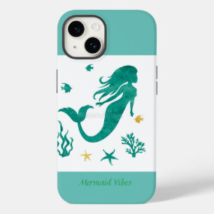  Mermaid Vibes White and Teal  Case-Mate iPhone Ca 14 Case