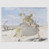 Mermaid Vintage Decoupage Beach Starfish Ocean