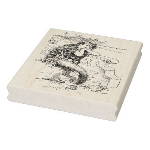 Mermaid Vintage Rubber Art Stamp