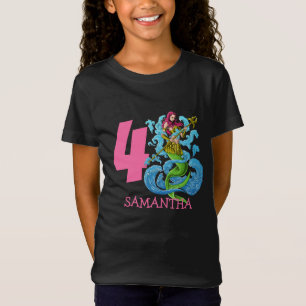 Mermaid Warrior 4th birthday T-Shirt