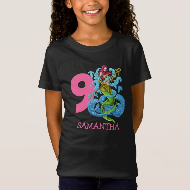 Mermaid Warrior 9th birthday  T-Shirt (Front)