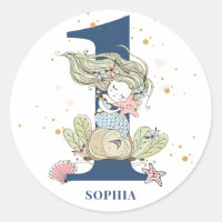 Mermaid Watercolor 1st Birthday