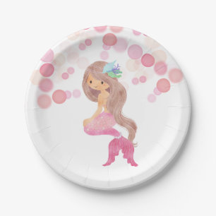Mermaid Watercolor Party Plates
