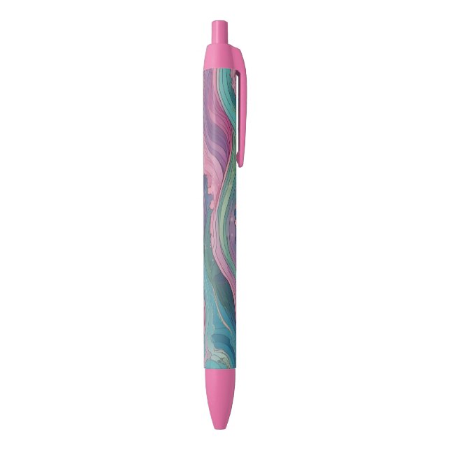 Mermaid Waves Black Ink Pen (Bottom (Vertical))