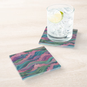 Mermaid Waves Glass Coaster