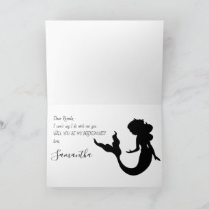Mermaid Wedding Will You Be My Bridesmaid Card