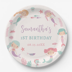Mermaid Whimsical Under The Sea Birthday Party Paper Plate