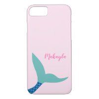 Mermaid Whispers: Pink and Blue Phone Case with Ta