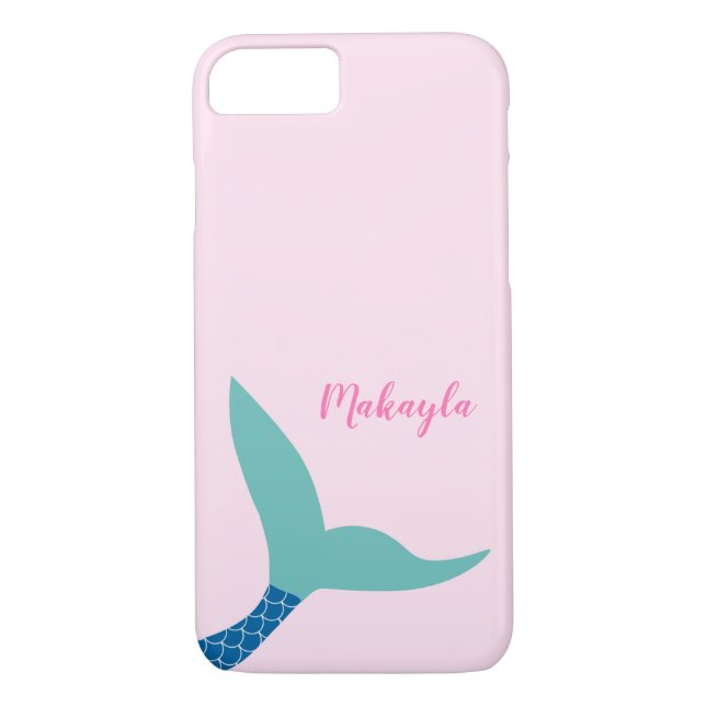 Mermaid Whispers: Pink and Blue Phone Case with Ta (Back)