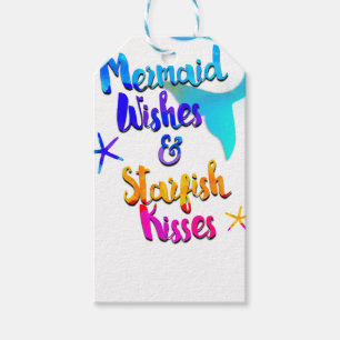 Mermaid Wishes & Starfish Kisses Watercolor Summer Gift Tags