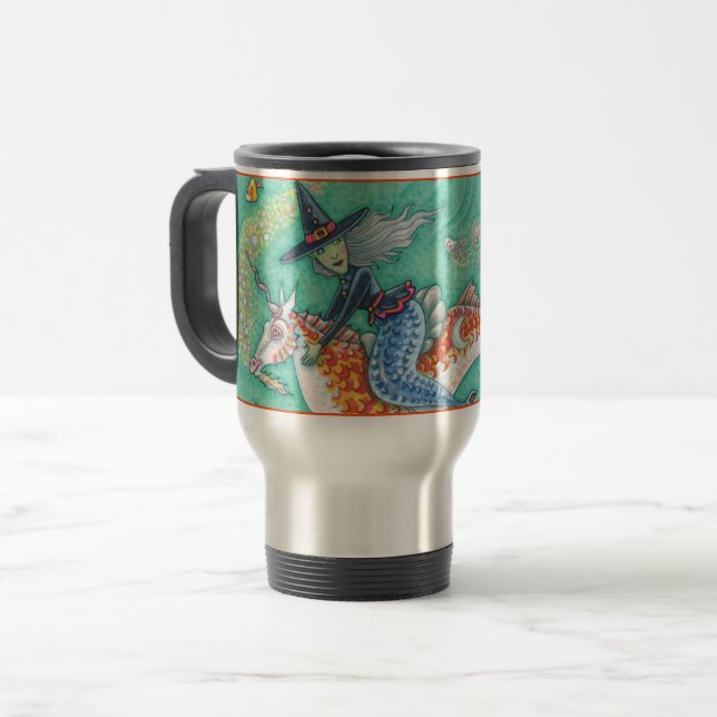 MERMAID WITCH, HALLOWEEN MERHORSE COMMUTER MUG (Front Left)