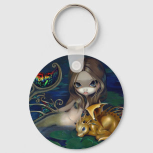 "Mermaid with a Golden Dragon" Keychain