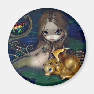 "Mermaid with a Golden Dragon" Magnet